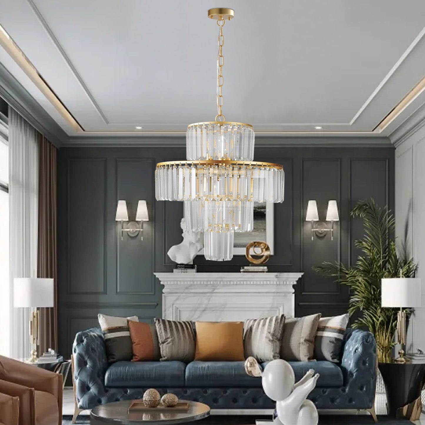 Crystal Chandelier Modern Chandeliers Lights Fixture Hanging Pendant