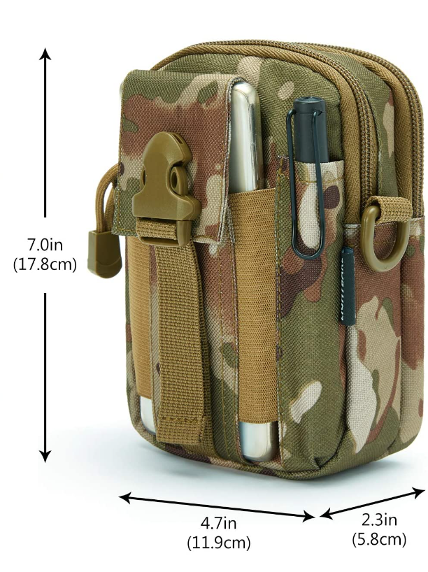 Tactical MOLLE Military Pouch Waist Bag for Hiking, Running and Outdoo