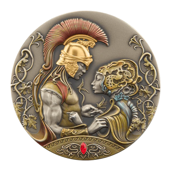 2 oz Silver MEDEA AND JASONS LOVE Myths of Love Coin MS70 2022 Niue