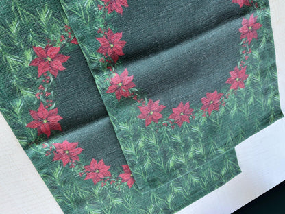 Holiday Themed Placemats, Poinsettia Flower Pattern Set of 2