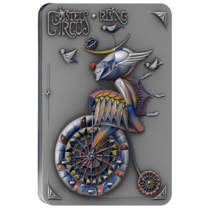 2 oz Silver RISING Pastel Circus Coin MS70 2023 Niue