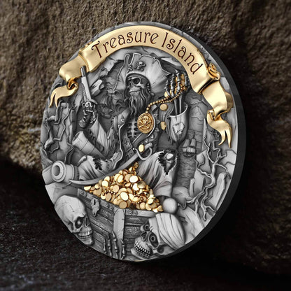 2 oz Silver TREASURE ISLAND Coin 2024 Cameroon