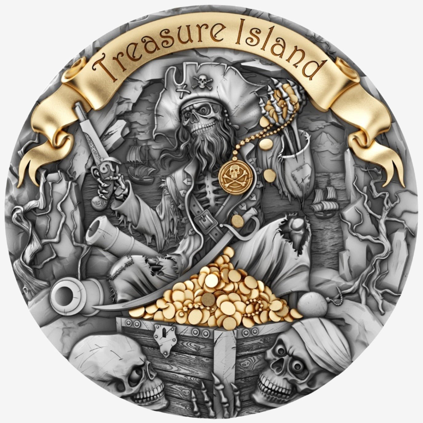2 oz Silver TREASURE ISLAND Coin 2024 Cameroon