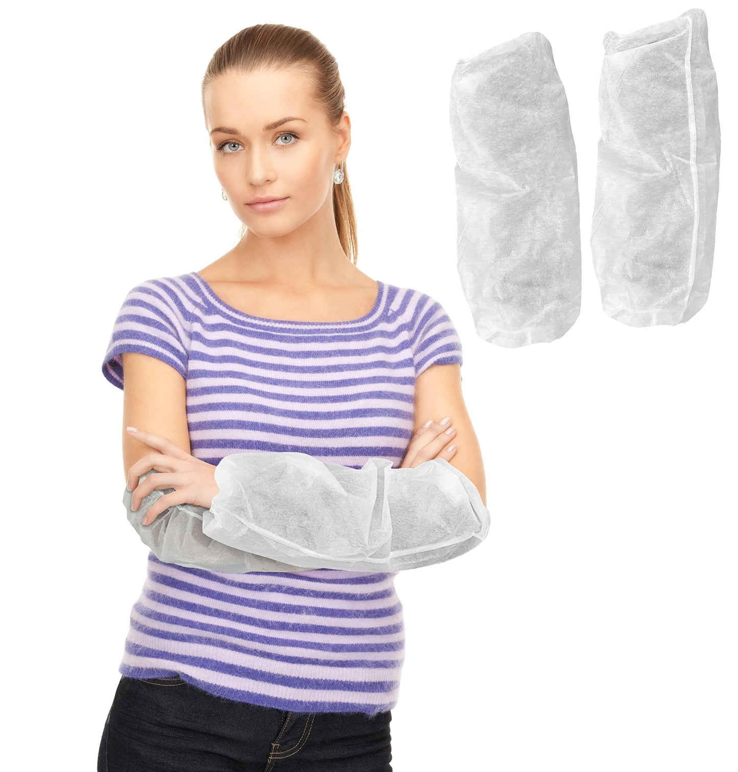 AMZ Medical Supply Disposable Sleeve Covers 18 Inch. Pack of 100 White