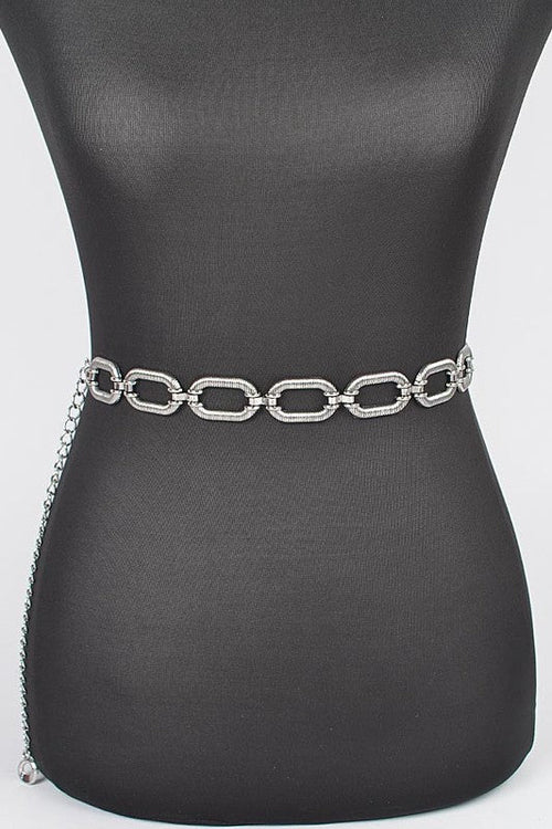 Textured Chain Link Fashion Chain Belt