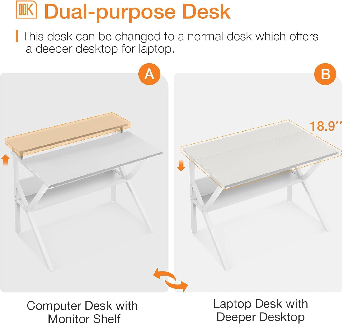 Small Computer Desk, 27.5 Inch Desk for Small Spaces with Storage,