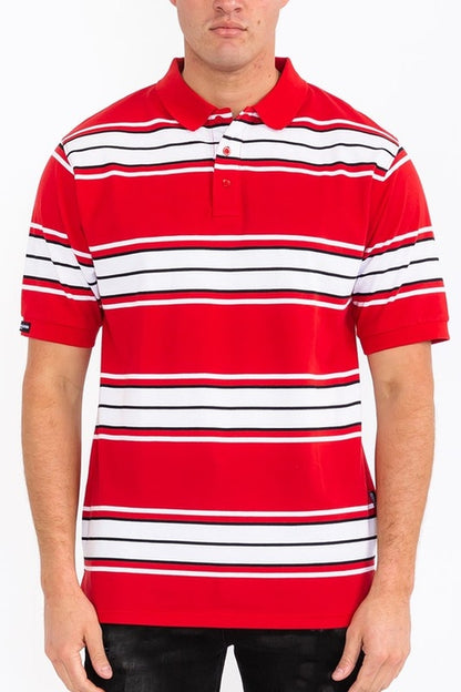 Old School Striped Pique Polo Shirt