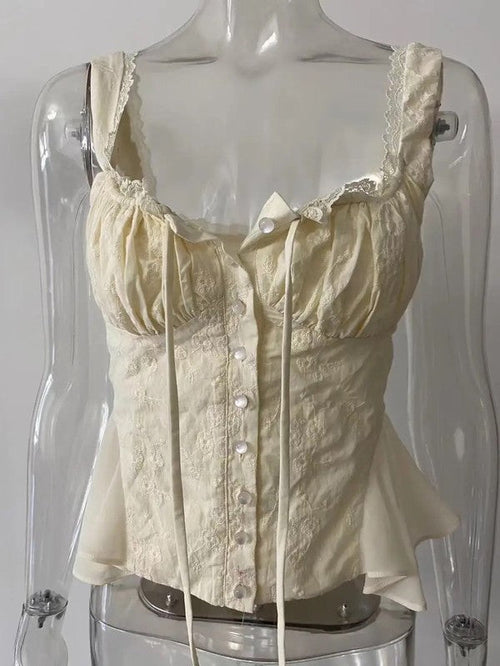 Button front tank top blouse
