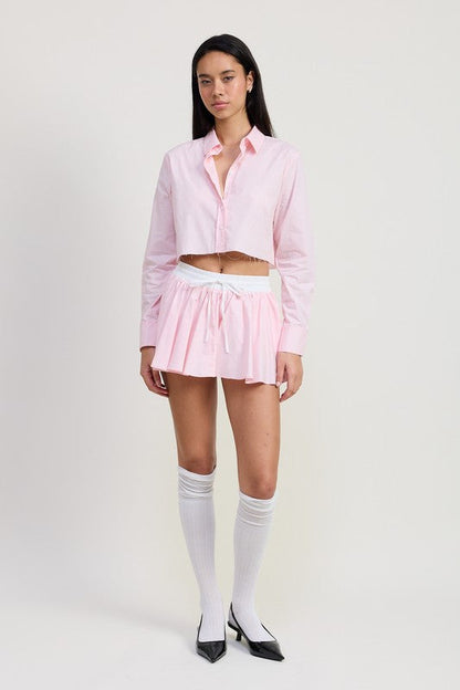 MINI CONTRAST WAISTBAND SKIRT