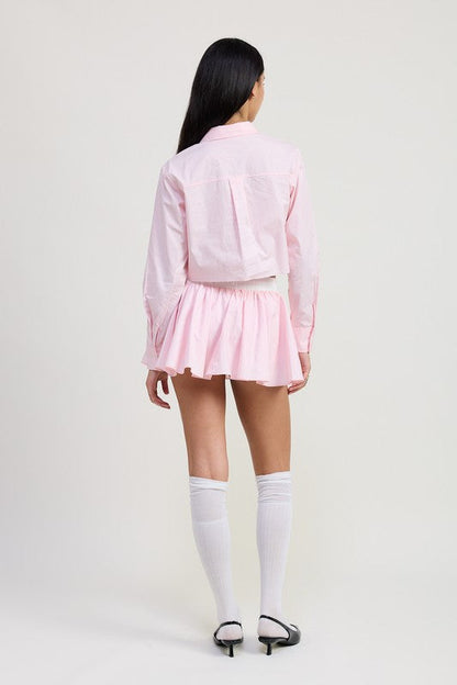 MINI CONTRAST WAISTBAND SKIRT