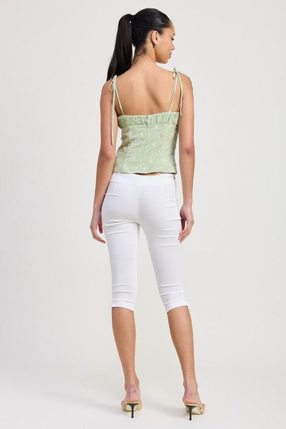 BUSTIER TOP WITH SHOULDER TIES