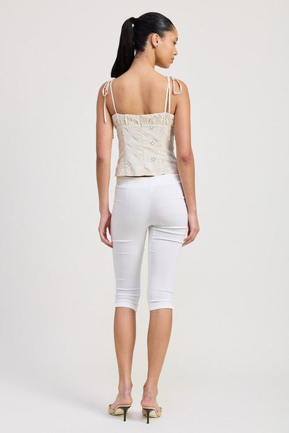 BUSTIER TOP WITH SHOULDER TIES
