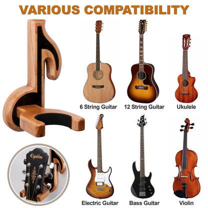 Guitar Holder Wall Mount Ash Wood Wooden Guitar Hanger Hook Stand Rack