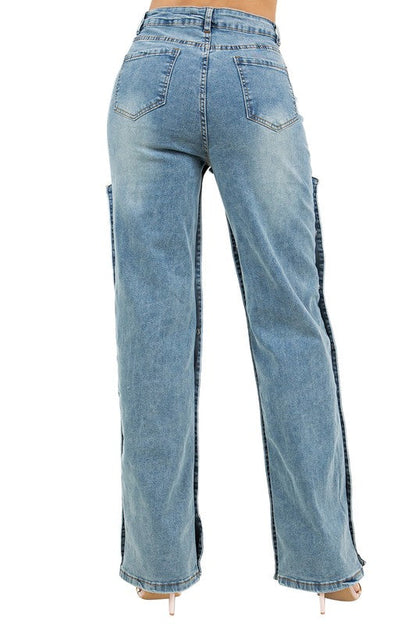 WOMEN FASHION STYLE DENIM PANTS