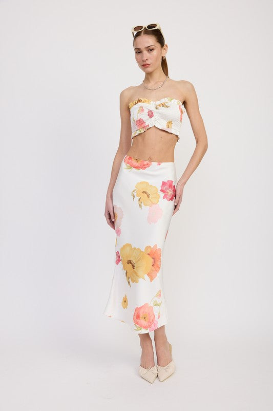 SMOCKED CROP TUBE TOP