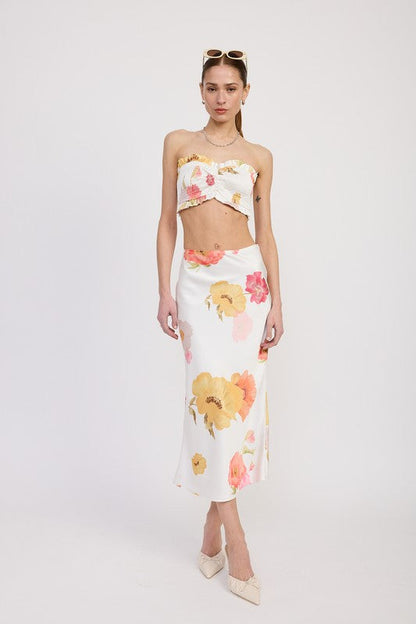 SMOCKED CROP TUBE TOP