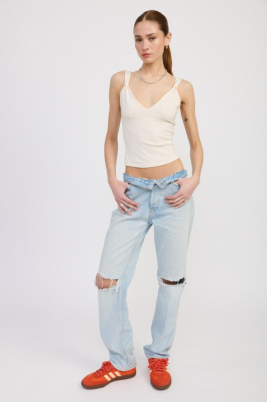 V NECK CAMI TOP