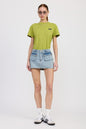 LOW WAIST DENIM MINI SKIRT WITH POCKETS