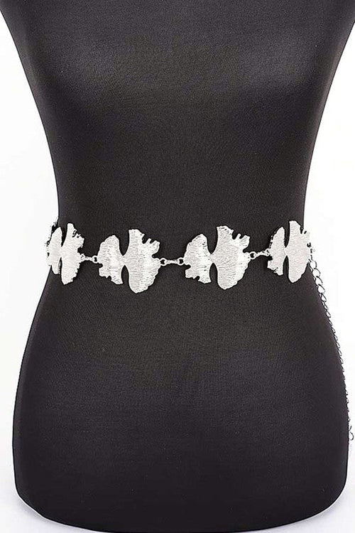 Organic Leaf Cutout Fashion Chain Belt