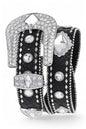 Crystal Embellished Fashion Leather Belt