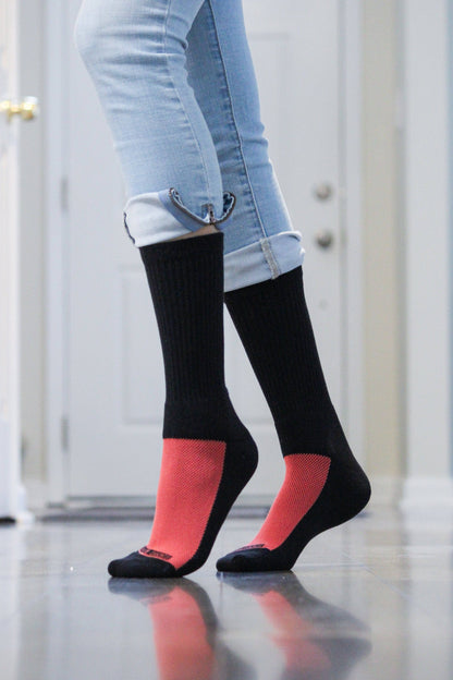Cotton Crew Mesh Top Cushioned Sole Performance Socks for Women