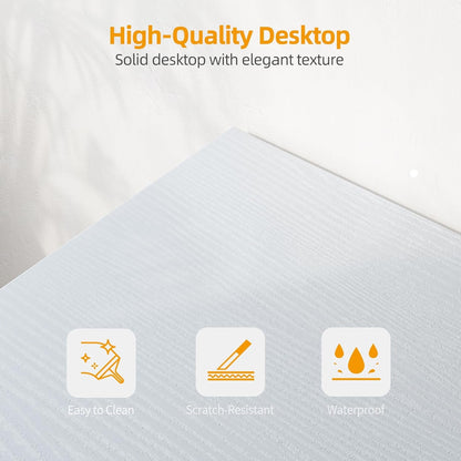 L Shaped Computer Desk with Power Outlets, 47 Inch Small Corner Desk