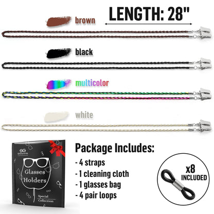 Glasses Strap Chains   Premium ECO Leather   Eyeglass Holder Strap