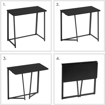 Folding Computer Desk, Small Writing Foldable Desk 31.5", Space-Saving