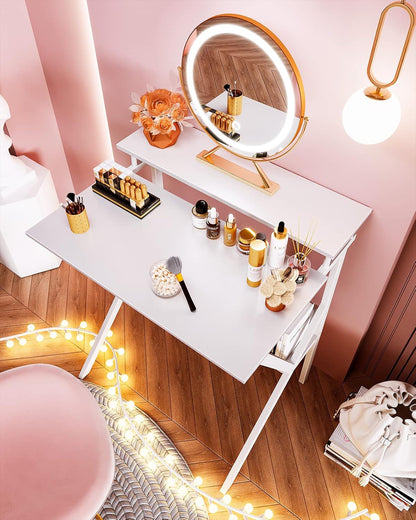 Small Computer Desk, 27.5 Inch Desk for Small Spaces with Storage,