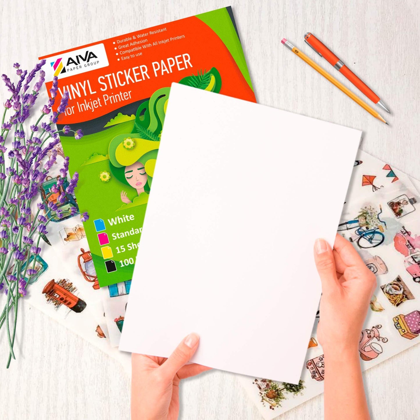 Printable Vinyl Sticker Paper   Waterproof Decal Paper for Inkjet