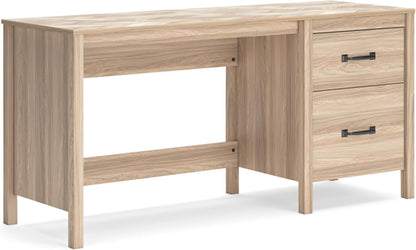 Battelle Home Office Desk, 60" W X 20" D X 29" H, Light Brown