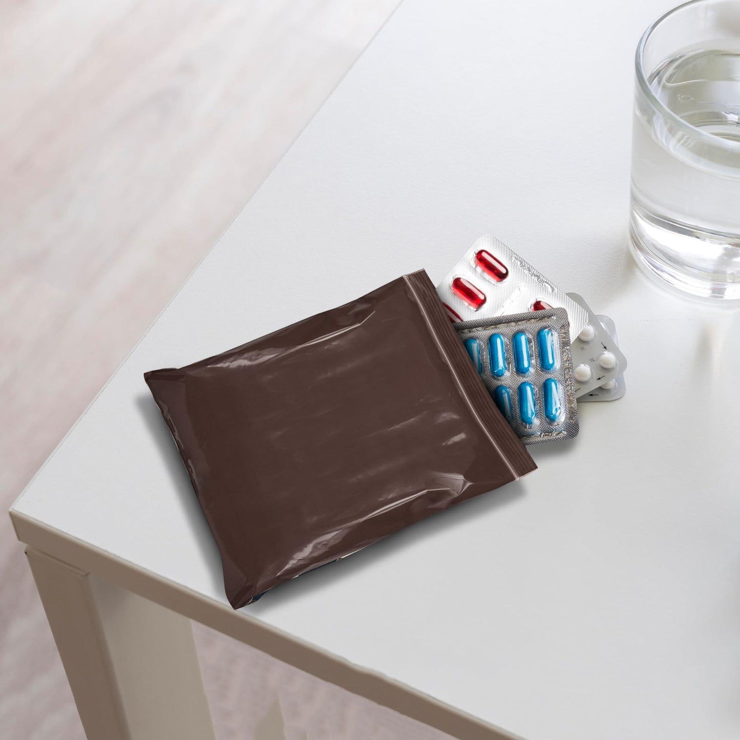 Amber Zip Bags 3 x 5 Brown Poly Zip Bags for Storage 100 Pack