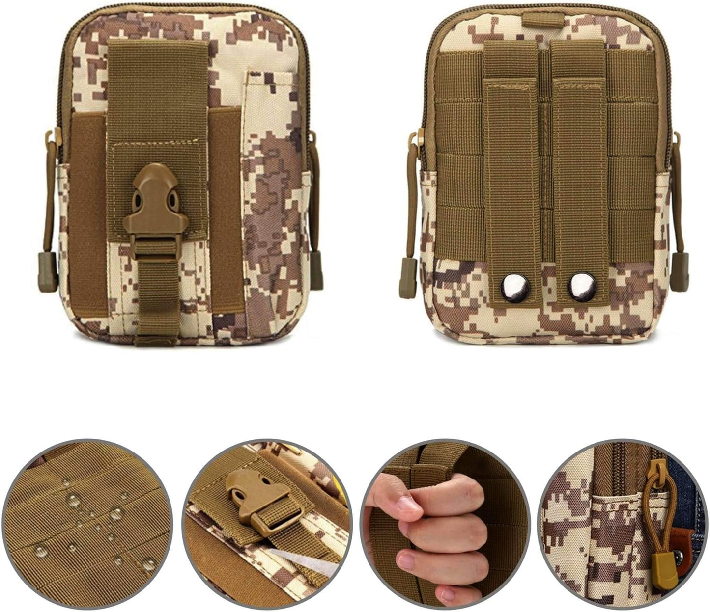 Tactical MOLLE Military Pouch Waist Bag for Hiking, Running and Outdoo