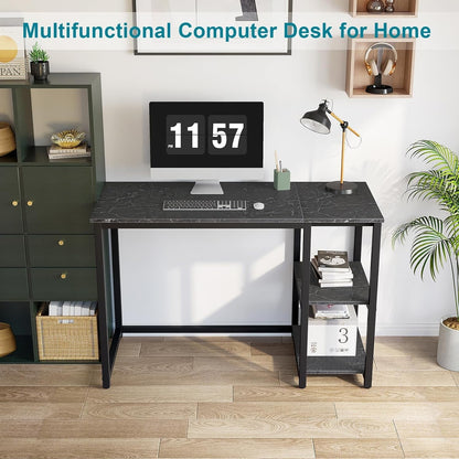 Computer Desk 40 Inches with 2-Tier Shelves Sturdy Home Office Desk