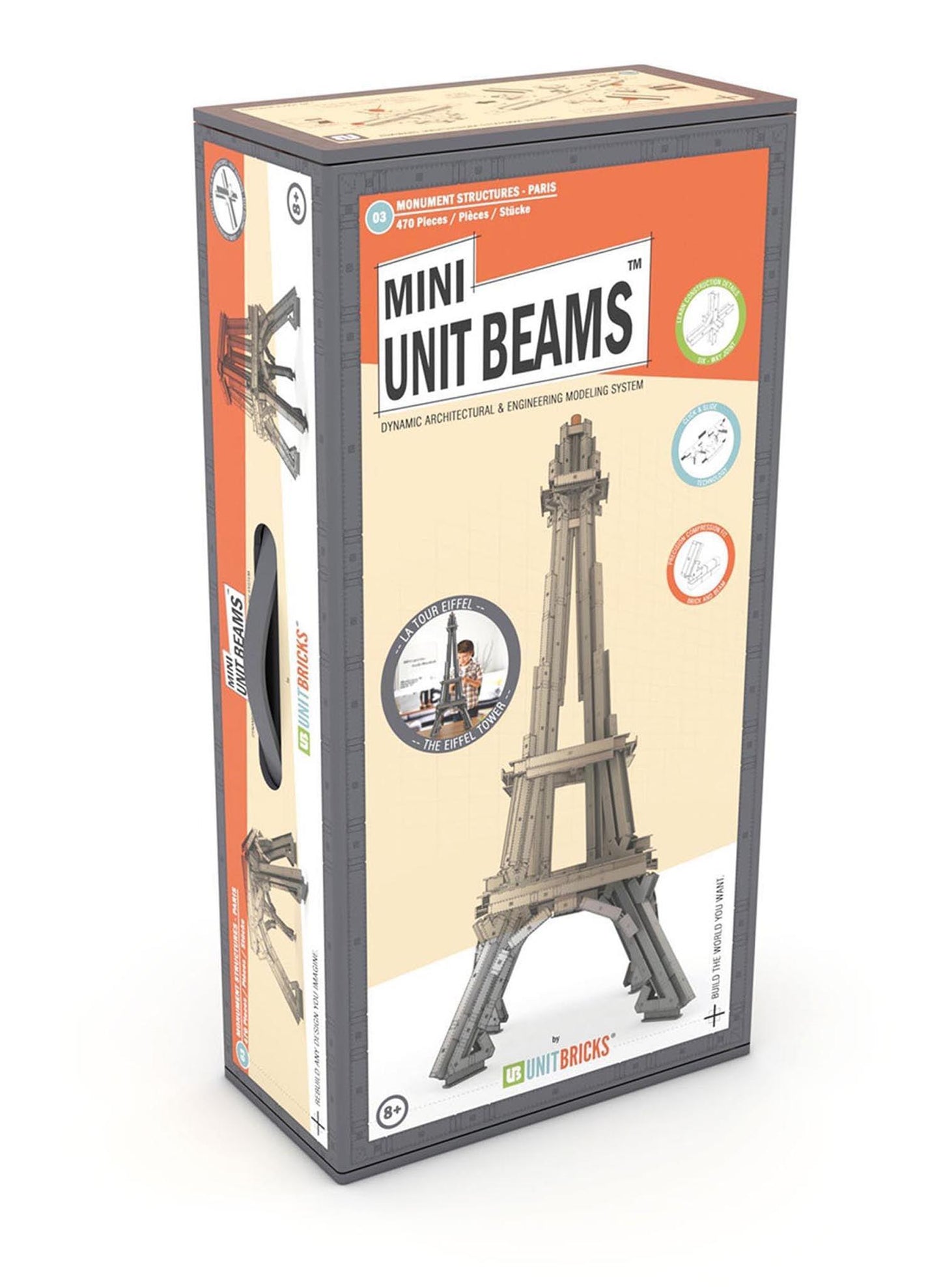 UNIT BRICKS Mini Unit Beams Eiffel Tower Set for age 8+