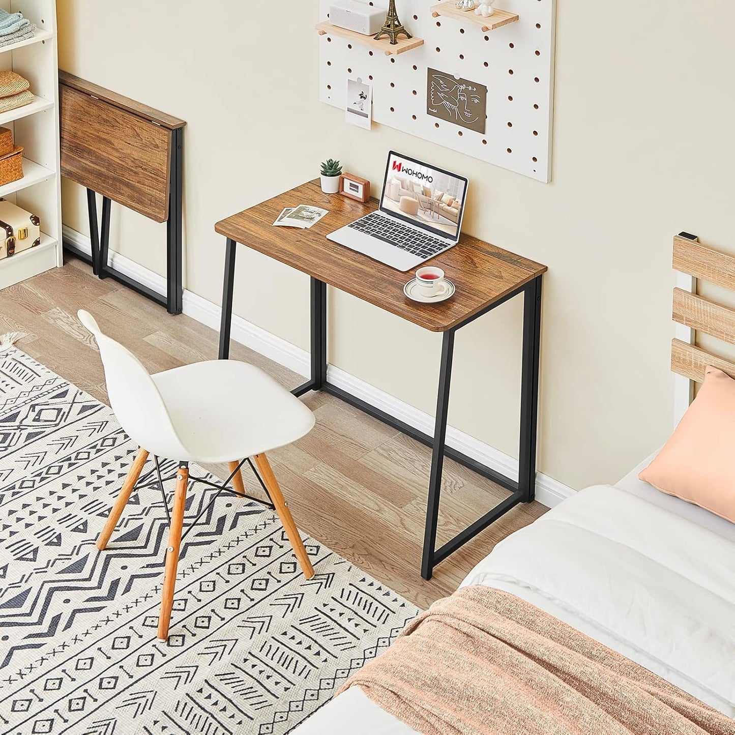 Folding Computer Desk, Small Writing Desk 31.5", Space-Saving Foldable