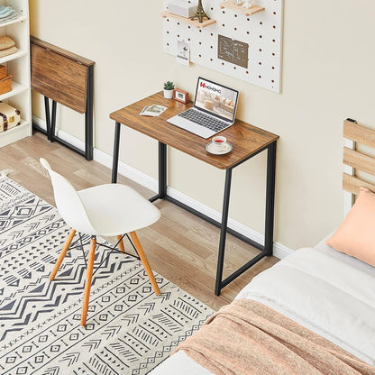 Folding Computer Desk, Small Writing Desk 31.5", Space-Saving Foldable