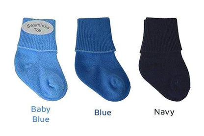 Infant Boy Cotton Turn Cuff Bootie 9 Pair Pack - Unisex Newborn
