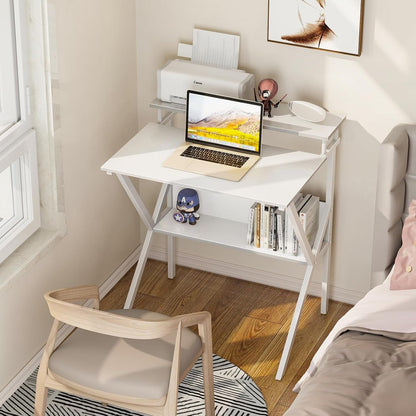 Small Computer Desk, 27.5 Inch Desk for Small Spaces with Storage,