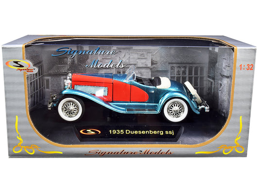 1935 Duesenberg SSJ Convertible Blue and Red 1/32 Diecast Model Car by