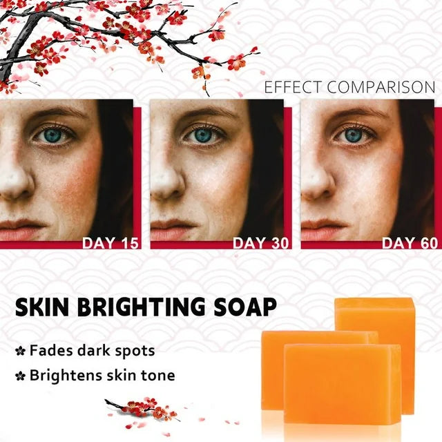 65g × 3 Bars Kojic Acid Soap Dark Spot Reduce Soap Bars with Vitamin C