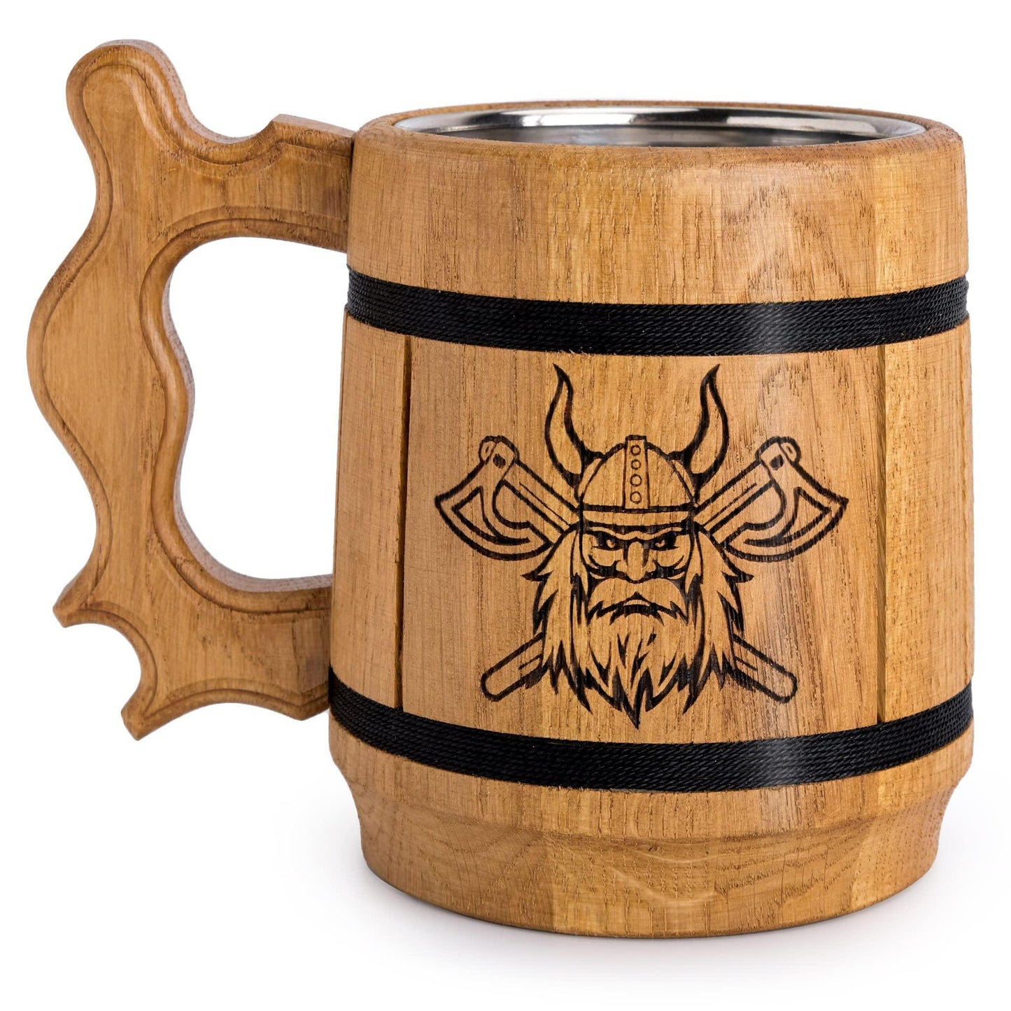 Viking Beer Mug Tankard Norse Cup for Men Stainless Steel Mug 20 oz