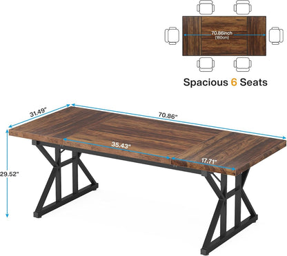 70.8-Inch Executive Desk, Large Computer Office Desk Workstation,