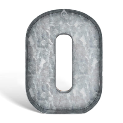 Galvanized Metal Letters for Wall Decor   3D Letter O for Hanging or