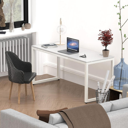 Home Office 55-Inch Large Computer Desk, 24" Deep, White