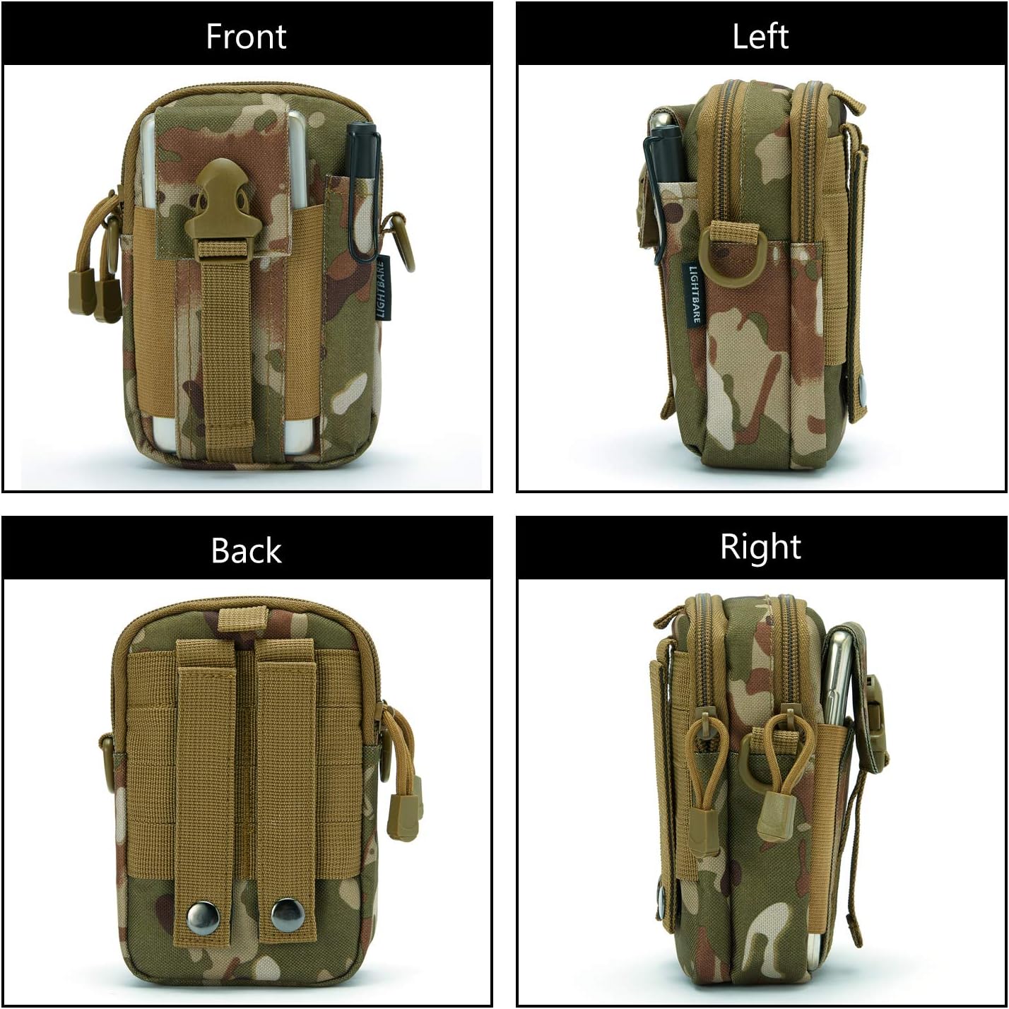Tactical MOLLE Military Pouch Waist Bag for Hiking, Running and Outdoo
