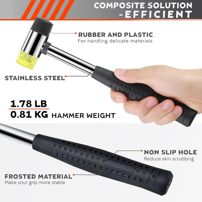 Double Faced Small Rubber Mallet Hammer Tool   25mm Non Marring Hammer