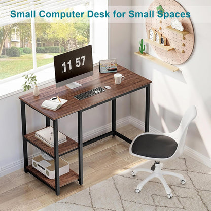 Computer Desk 40 Inch with 2 Shelves, Sturdy Home Office Desk with