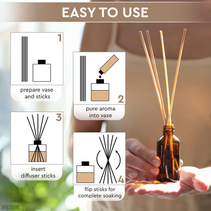 150pcs Natural Reed Diffuser Sticks   Wooden Diffuser for Essential