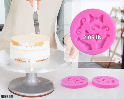 2Pcs Silicone Baking Molds Cute   Bow Tie Candy Mold Cake Pop Molds